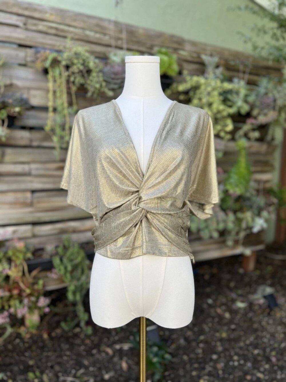 Anthropologie BISHOP + YOUNG Women's Metallic Blouse Size L